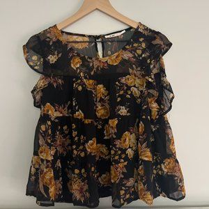 Francesca's Black and Brown Blouse